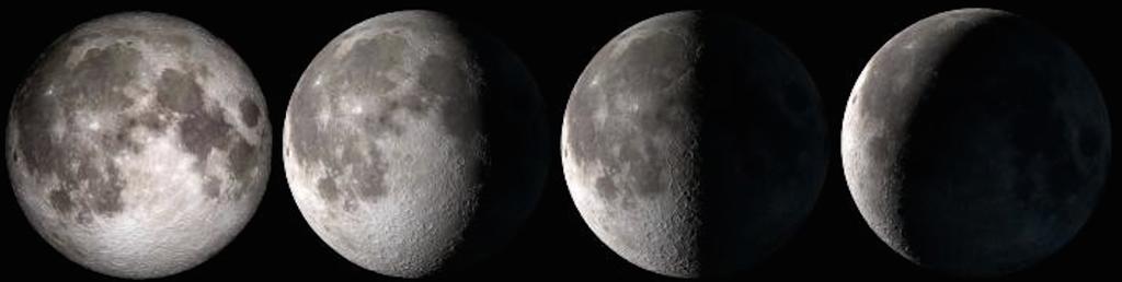 Name the moon phases shown in the image below (Write the name of the phase on the answer sheet) A Northern