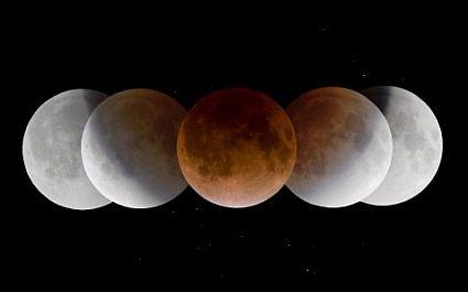 preferentially reflects red light (C) During totality the moon was very low above the horizon, so that the