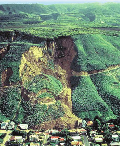 Section 3 Slopes and Landscapes Buildings, roads, and other structures built on slopes of any angle can be damaged or destroyed when mass movement occurs. (See Figure 3.
