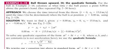 For a ball thrown upward at an initial speed of 15.