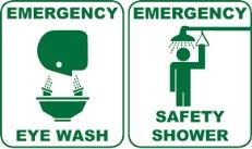 Protective Equipment Safety Shower and Eyewash Storage Labels Location
