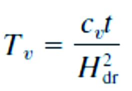 calculated from: m v m v = e / (1+e o ) / ' = 0.