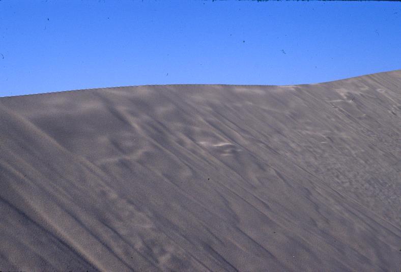 angles Avalanche sand: loose, on foreset side Accretion