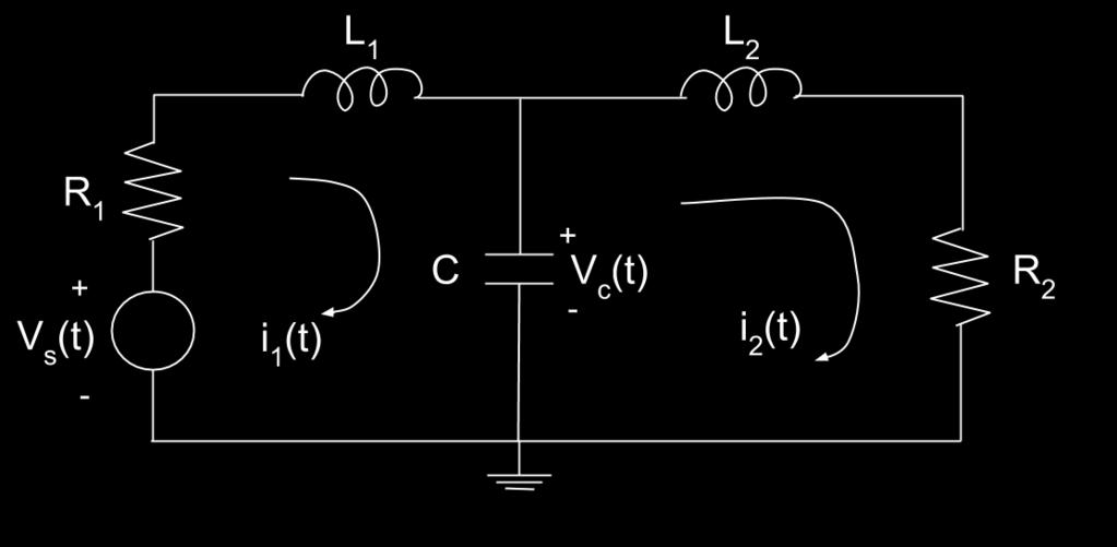 -Cont. Example 1: Express equations of the RLC circuit below in state-space form.