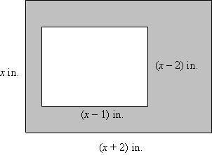 59 Jorge drew a rectangle inside a larger rectangle, as shown below.