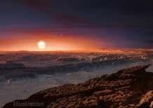 Galaxy interactions Artists s picture showing a view of the surface of the planet Proxima b discovered