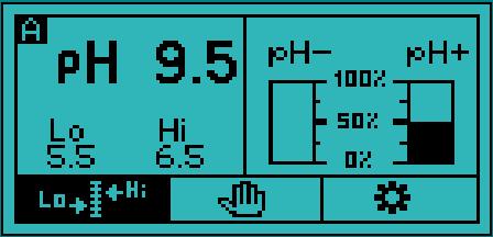 Under the current ph level on the display it is shown the ph level maintained by the device.