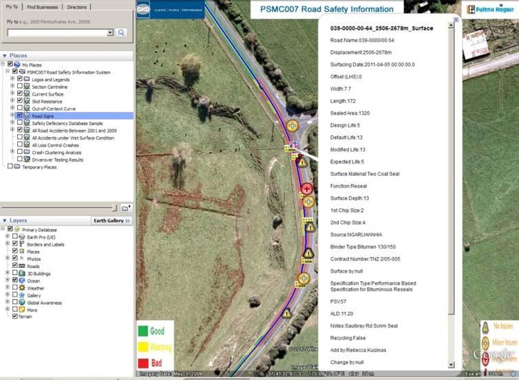 Figure 5 Data Integration for Safety Study 3) Provides input for road safety audit: the combined use of the road safety database and its mapping tool in Google Earth is able to provide the input for