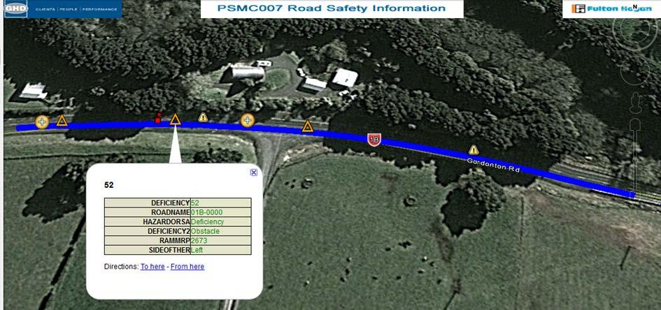 stored in the road safety database and visualized in Google Earth for identification of areas of