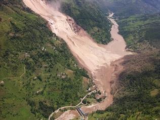 Jure landslide August 2014, Nepal Image courtesy