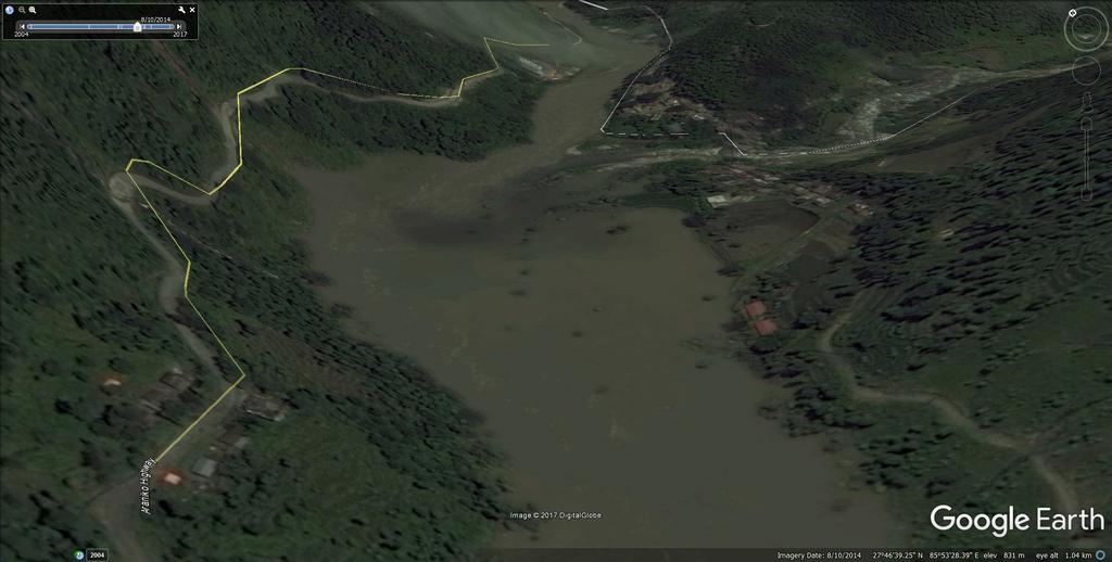 Jure landslide August 2014, Nepal Backwater