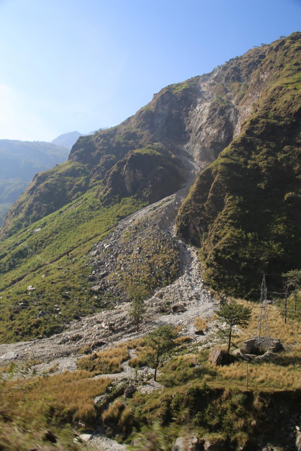 Active landslides Sun Koshi Valley