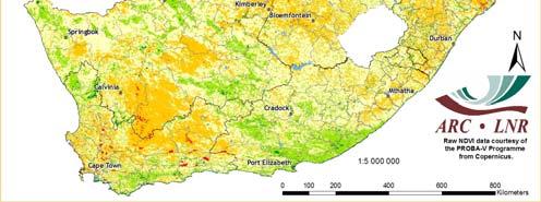 Figure 15: Cumulative vegetation activity is above normal over the southern and southeastern parts as well as parts of central to northern and