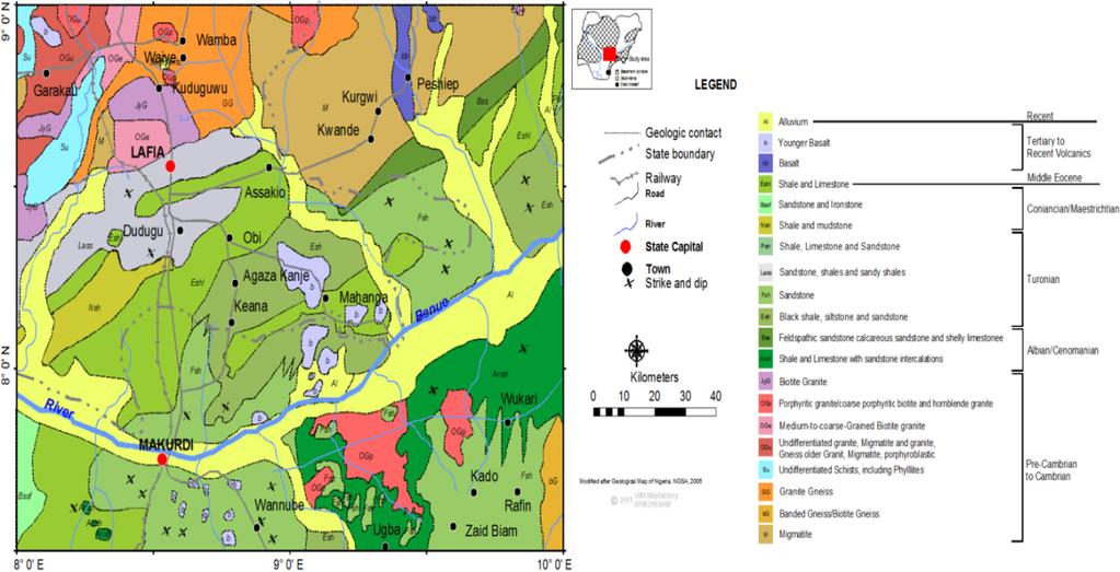 The cretaceous rifting of the Benue Trough initiated different cycles of depocenters which were influenced by subsidence and sea level changes as South America drifted away from Africa (Ojoh, 1992,