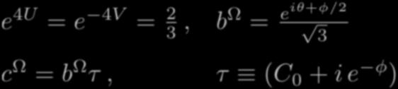 8 3 V 3 Im b Ω c Ω + k 2 This potential has 2 vacua: Round SE metric N=2 G = U(1) N=0 G broken U