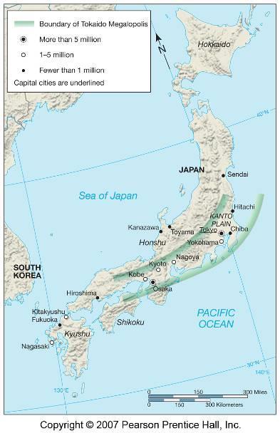 Japan s Tokaido Megalopolis, named for the old Tokaido Road running from Yedo (Tokyo) through Osaka and southwest to Nagasaki, includes some of the country s largest
