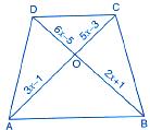 2x(x 3) + 3(x 3) = 0 (x 3)(2x + 3) = 0 x 3 = 0 or 2x + 3 = 0 x = 3 or x = 3 2 x = 3 or x = 3 2 x = 3 is not possible, because OB = x + 1 = 3 + 1 = 1 2 2 2 Length cannot be negative AO = BO OC OD (ii)