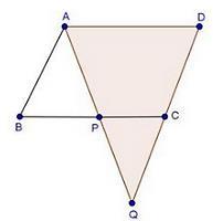BE EX = 3 1 15. ABCD is a parallelogram and APQ is a straight line meeting BC at P and DC produced at Q. Prove that the rectangle obtained by BP and DQ is equal to the AB and BC.