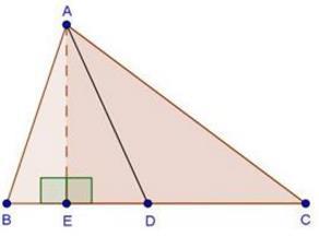 16. In an acute-angled triangle, express a median in terms of its sides. In ABC, AD is a median.