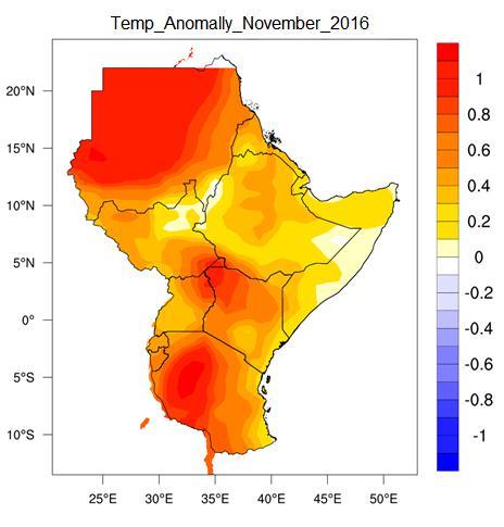 The rest of the GHA region are likely to receive near average to below average rainfall conditions in the month of November