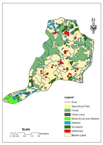Figure 2: Land use/ land cover map The slope map prepared is depicted in Figure4.
