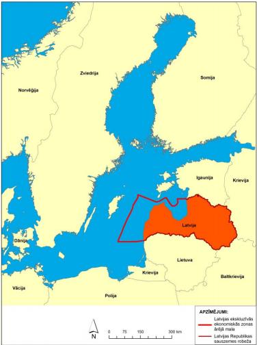 1. General information Marine waters under Latvian jurisdiction include inland sea waters, territorial sea (12 nautical miles from the baseline) and exclusive economic zone (EEZ) waters.