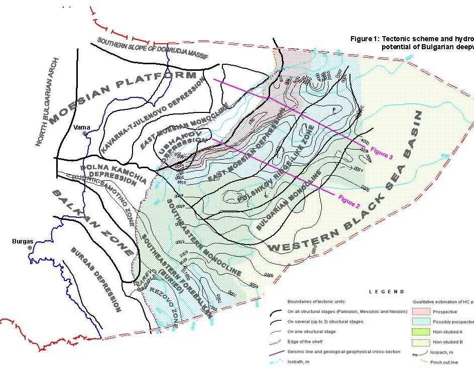 Tectonic scheme of Bulgarian Black