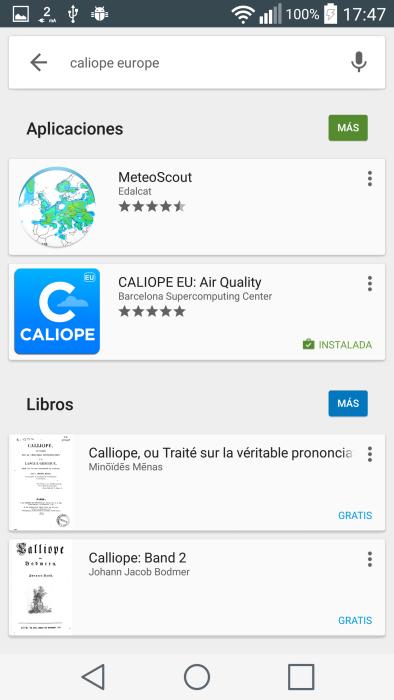 es/caliope) The application provides 48-hour air quality forecast for rural and suburban background stations spread all over Europe and also makes use of the user s device GPS system to find the