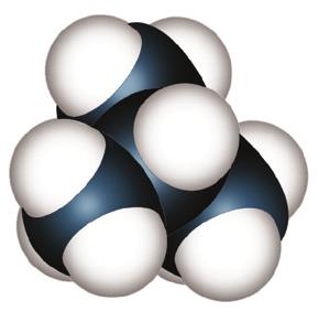 The carbon-hydrogen bond lengths (109 pm) in the molecules ethane and propane are the same as that in a methane molecule, and the and bond angles are close to the ideal tetrahedral bond angle of 109.