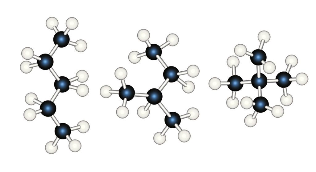straight-chain alkanes are given in Table F.1. The first four n-alkanes are gases at room temperature (20 ), whereas n-pentane through n-decane are liquids at room temperature.