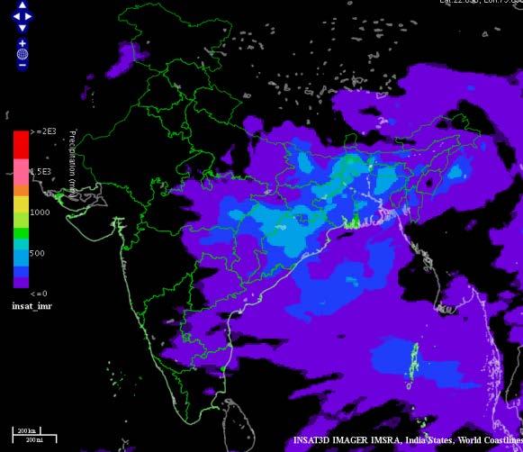 Analysis of Monsoon rainfall using INSAT-3D HE and IMR method In July, majority of the subdivisions from Peninsular India and that from north India along the Himalayas received deficient or scanty