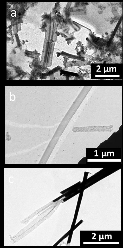 Fig. S6 TEM images of nickel nanotubes synthesized at -1V in 0.
