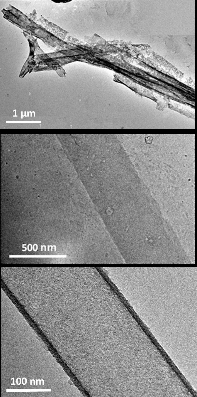 Fig. S8 TEM images of nickel nanotubes electrodeposited from a solution