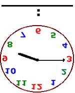 hour hand points at the 10. To figure out the minutes on a clock face, you must skip count by fives.