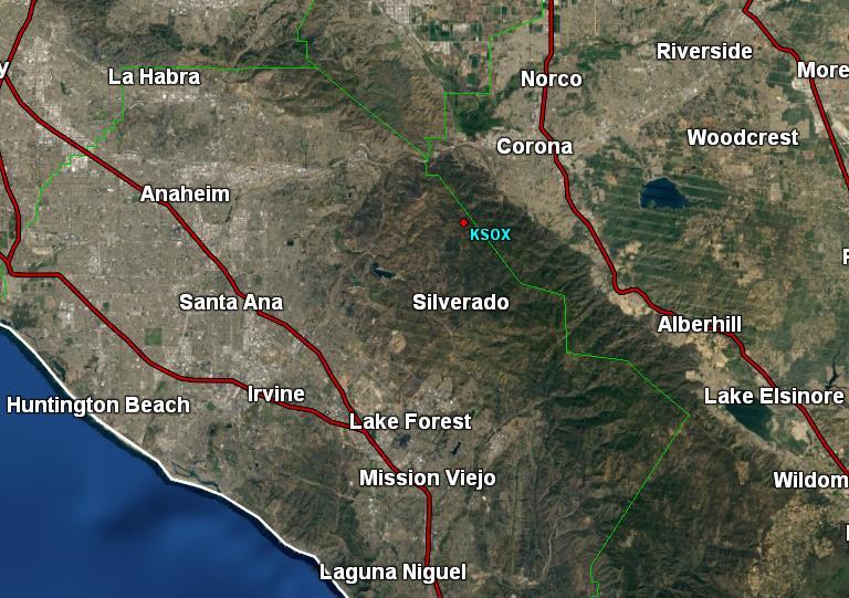 INTRODUCTION Maps of Southern California in the vicinity of the Santa Ana Radar (KSOX ) and the Miramar Radar (KNKX)