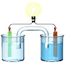 Section 21.1 (continued) Use Visuals Figure 21.3 Explain that voltaic cells can be used as sources of electrical energy because the two half-reactions are physically separated.