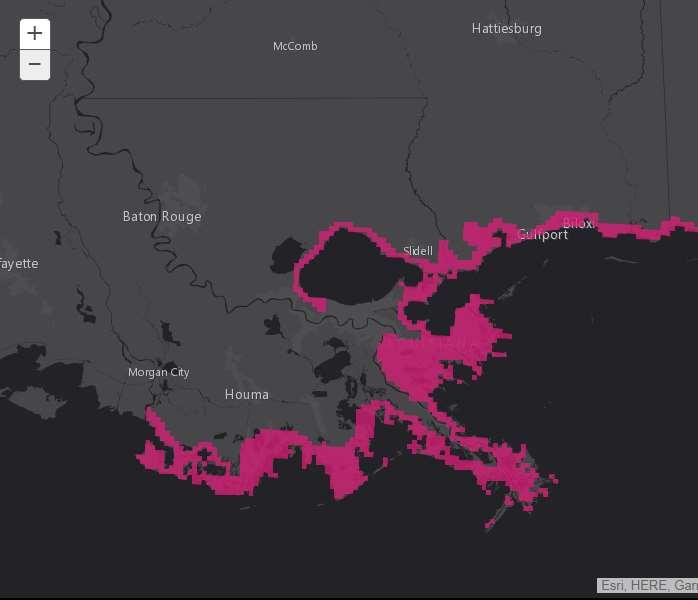 Storm Surge Warning A Storm Surge Warning continues for all coastal areas along the Gulf of Mexico and Lake Pontchartrain,