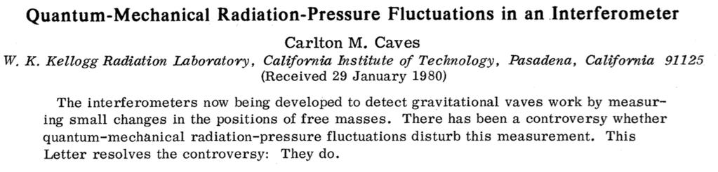 Source of backaction: Radiation pressure SN Our terminology: