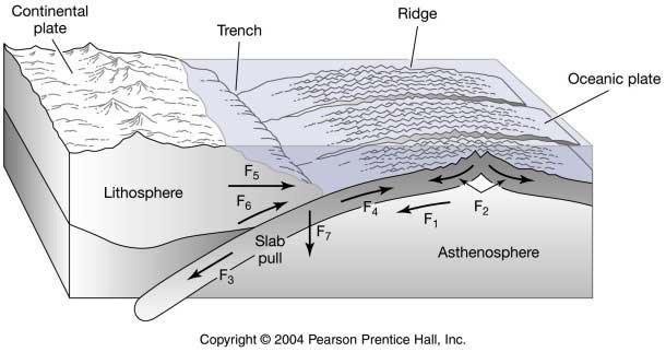 Plate tectonics: Fig 6-21 the third of our three BIG pumps driven by circulations in the upper mantle;