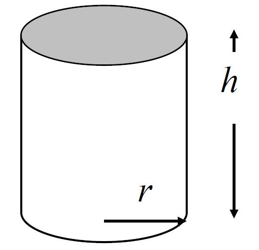 Ex 5: An open-top cylindrical can is to have a volume of 60π cubic inches. (See picture below.