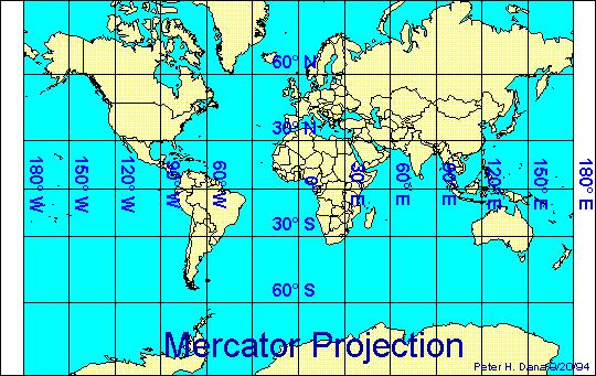 Transverse Mercator Projection Straight meridians and parallels intersect at right angles.