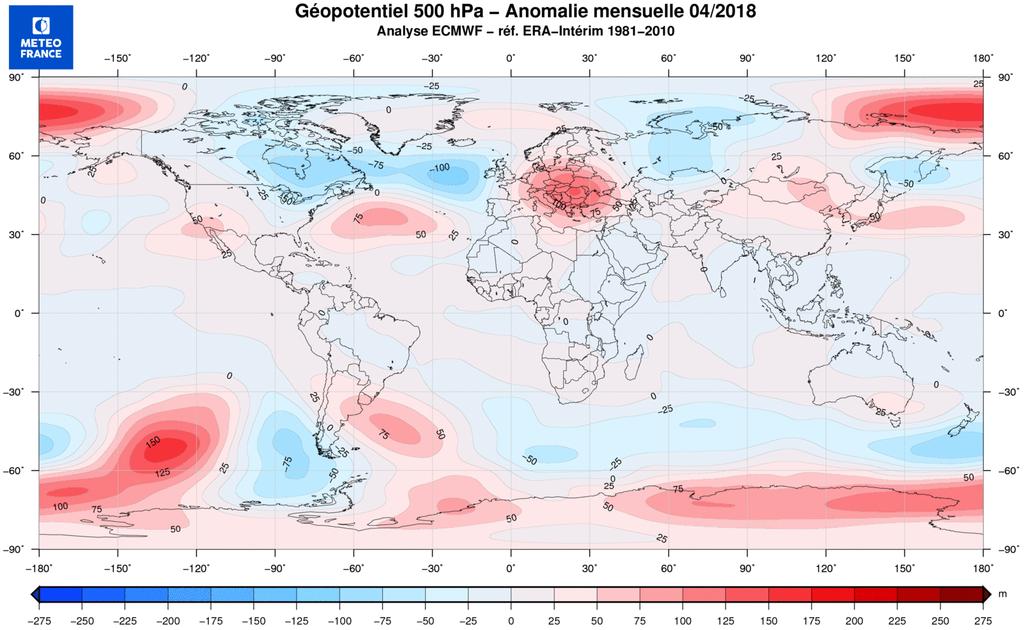 Geopotential height at 500 hpa (fig. 2.3 insight into mid-latitude general circulation): over Northern Atlantic and Europe, anomalies project on the positive phases of NAO and EA (East Atlantic).