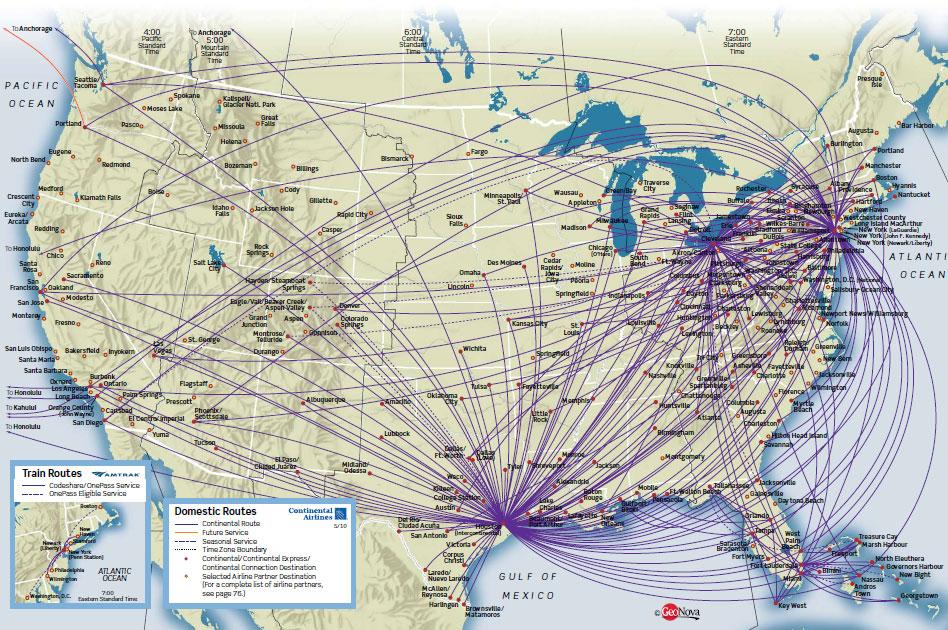 Airline route map
