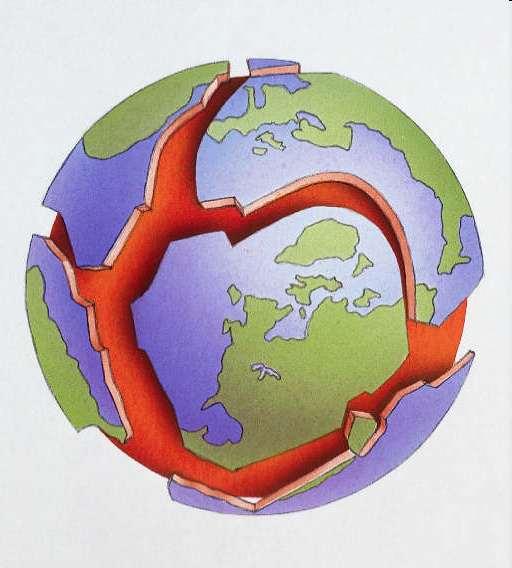 Plate tectonics: The Earth s crust and upper mantle are broken into sections