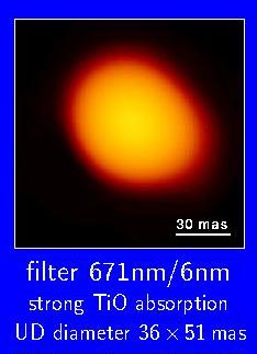 , VLTI AMBER) 671 nm TiO: 36x51mas R Cas AFGL 2591model JHK + N visibility + images+ SED: 2D