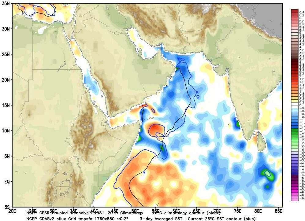 2013: Cooler water in west Indian Ocean had significant impact on the