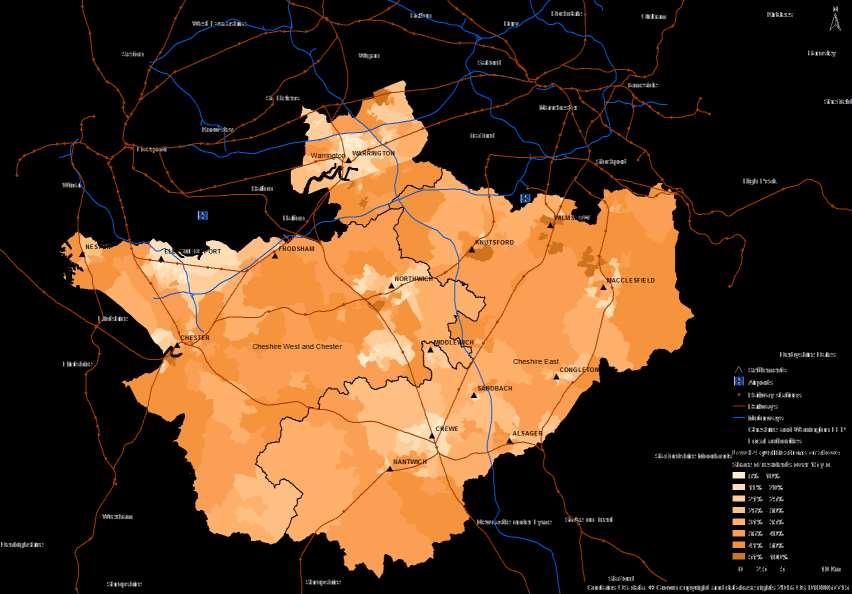 C. Detailed commuting patterns Commuting to Manchester and qualifications 31 Pockets of residents commuting