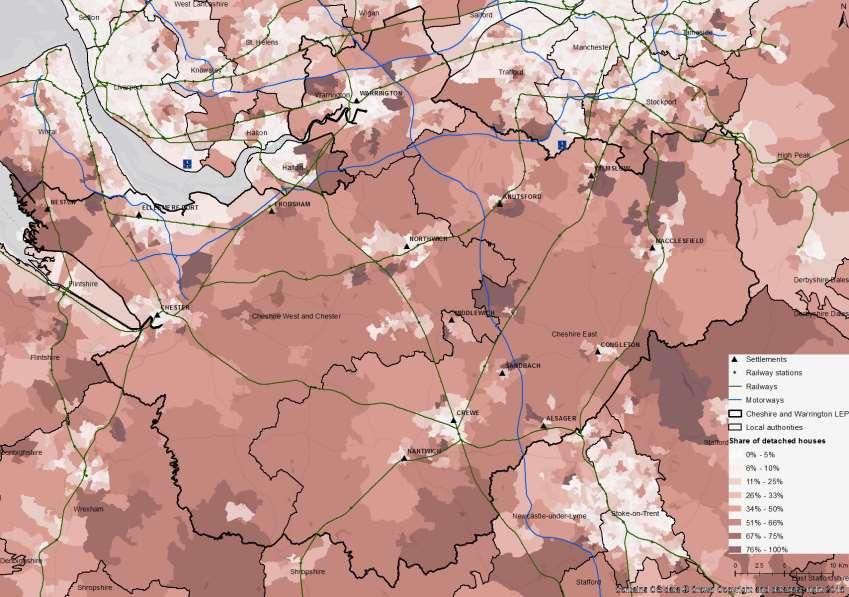 E. Additional land use and property maps Share of detached houses 40