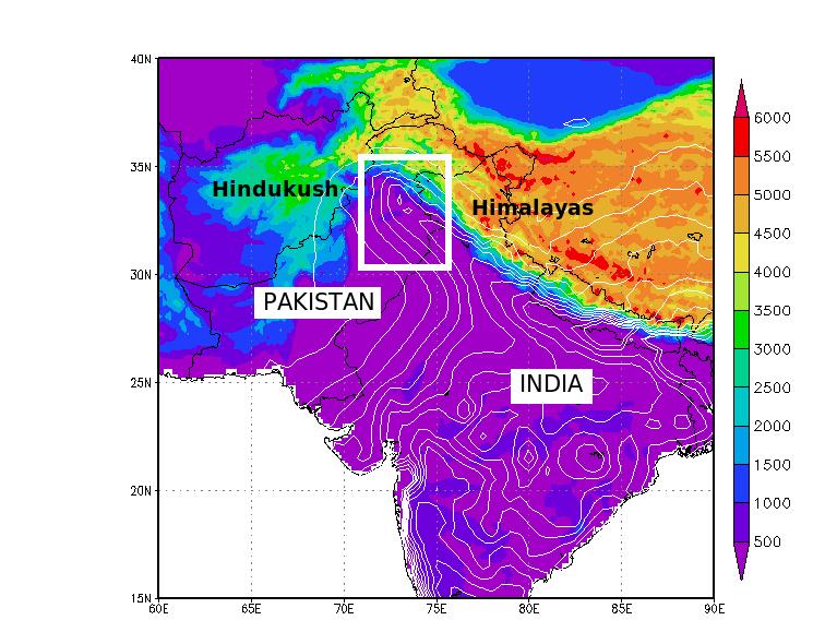 Western Edge of the South-Asian Monsoon (WESAM) For the peak monsoon season (77days from 1st of July to 15th of September) Average Station Data mean rainfall is 6.1 mm/day standard deviation of 8.