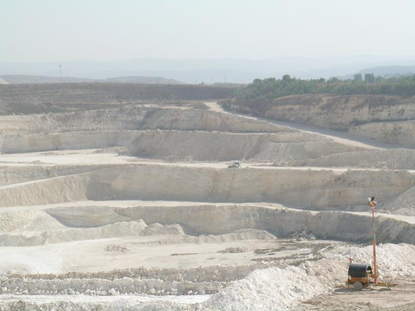 an active open pit mine with 3 meters